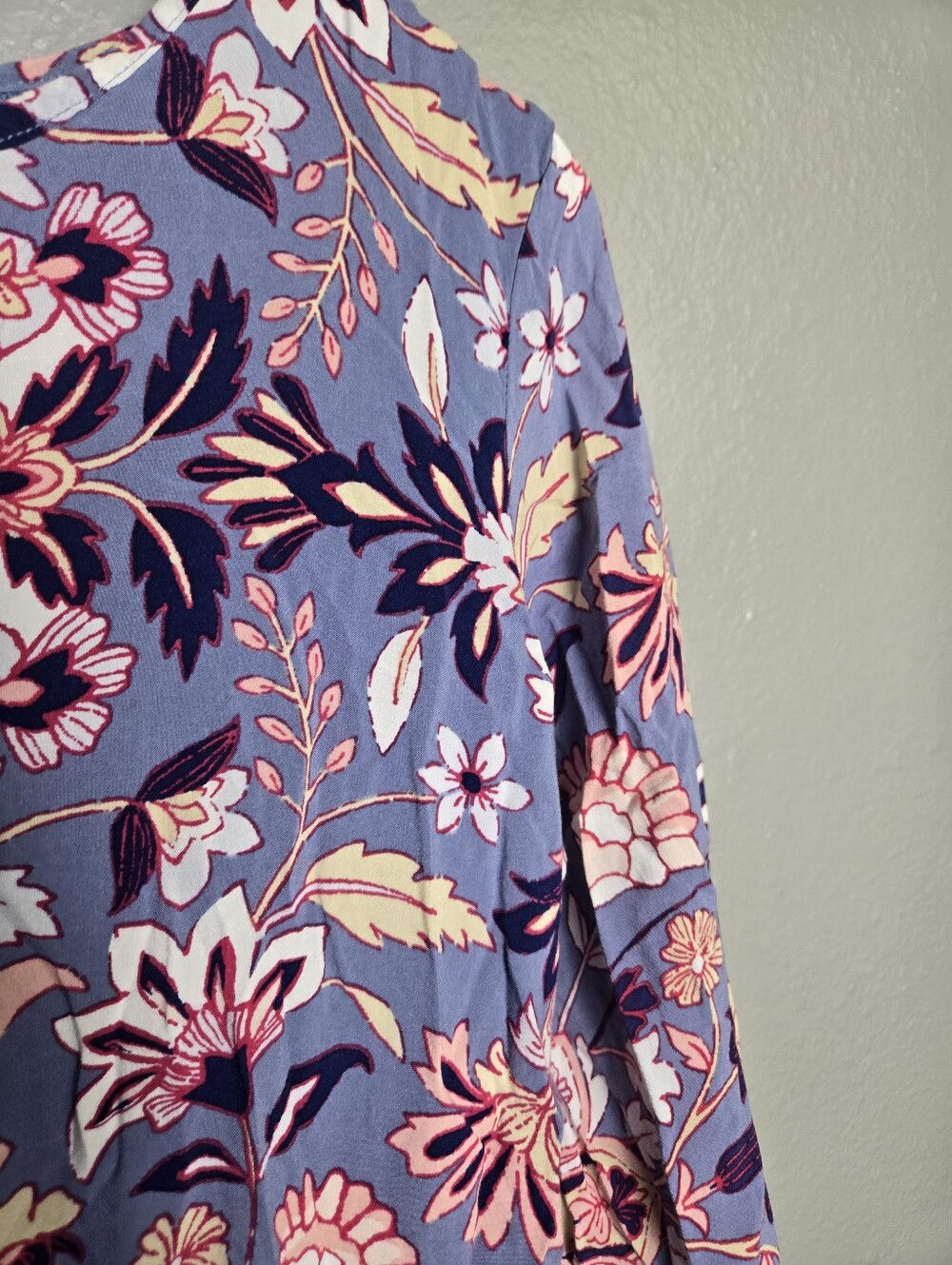 Old Navy Tassel Tied Blue Floral Boho Dress Size Medium - Picture 6 of 15
